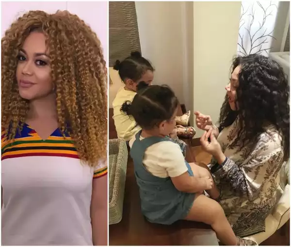 Actress Nadia Buari, Her Baby Daddy& Their Twins Step Out For Father’s Day